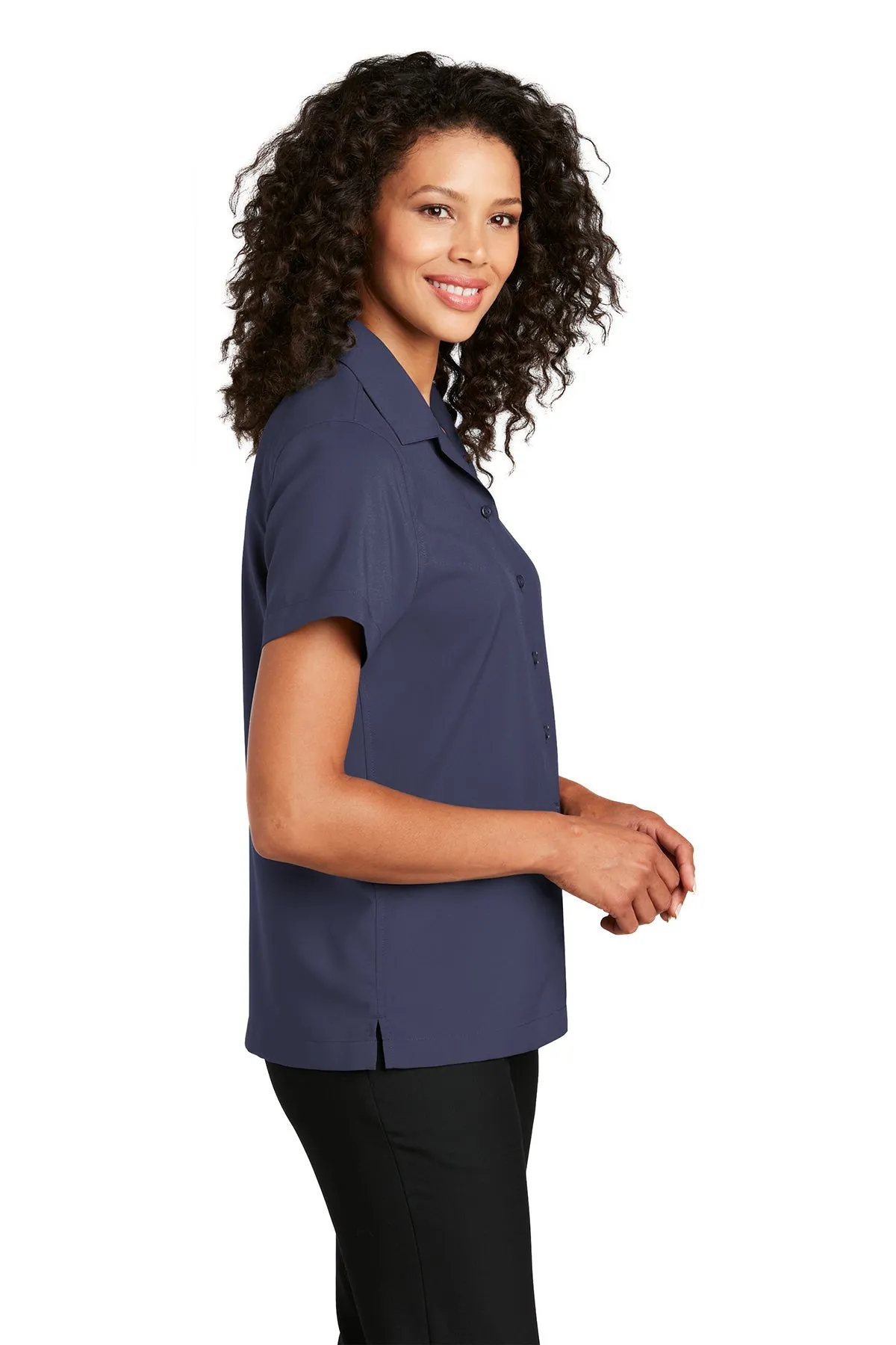 Port Authority Ladies Short Sleeve Custom Performance Shirts, True Navy