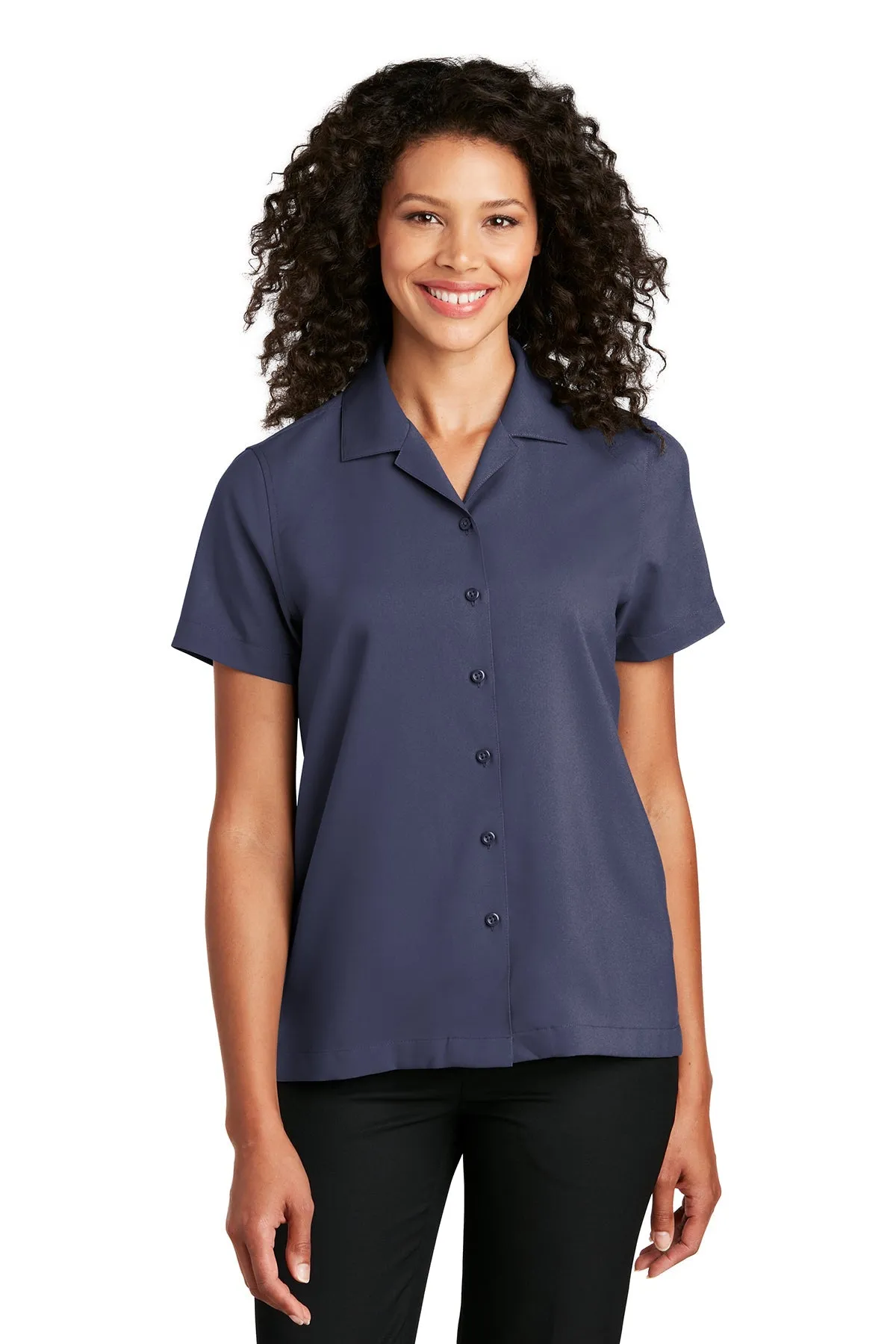 Port Authority Ladies Short Sleeve Custom Performance Shirts, True Navy