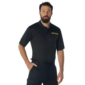 Rothco Moisture Wicking Security Polo Shirt / Black W/ Gold Lettering