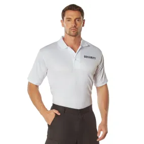 Rothco Moisture Wicking Security Polo Shirt / White W/ Black Lettering