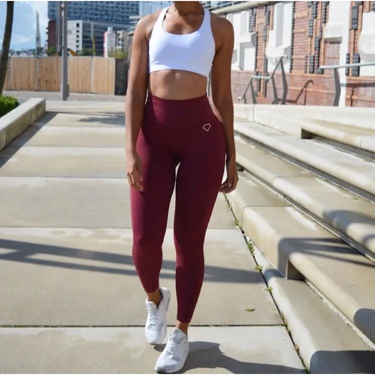 Seamless Flex Leggings - Burgundy Red