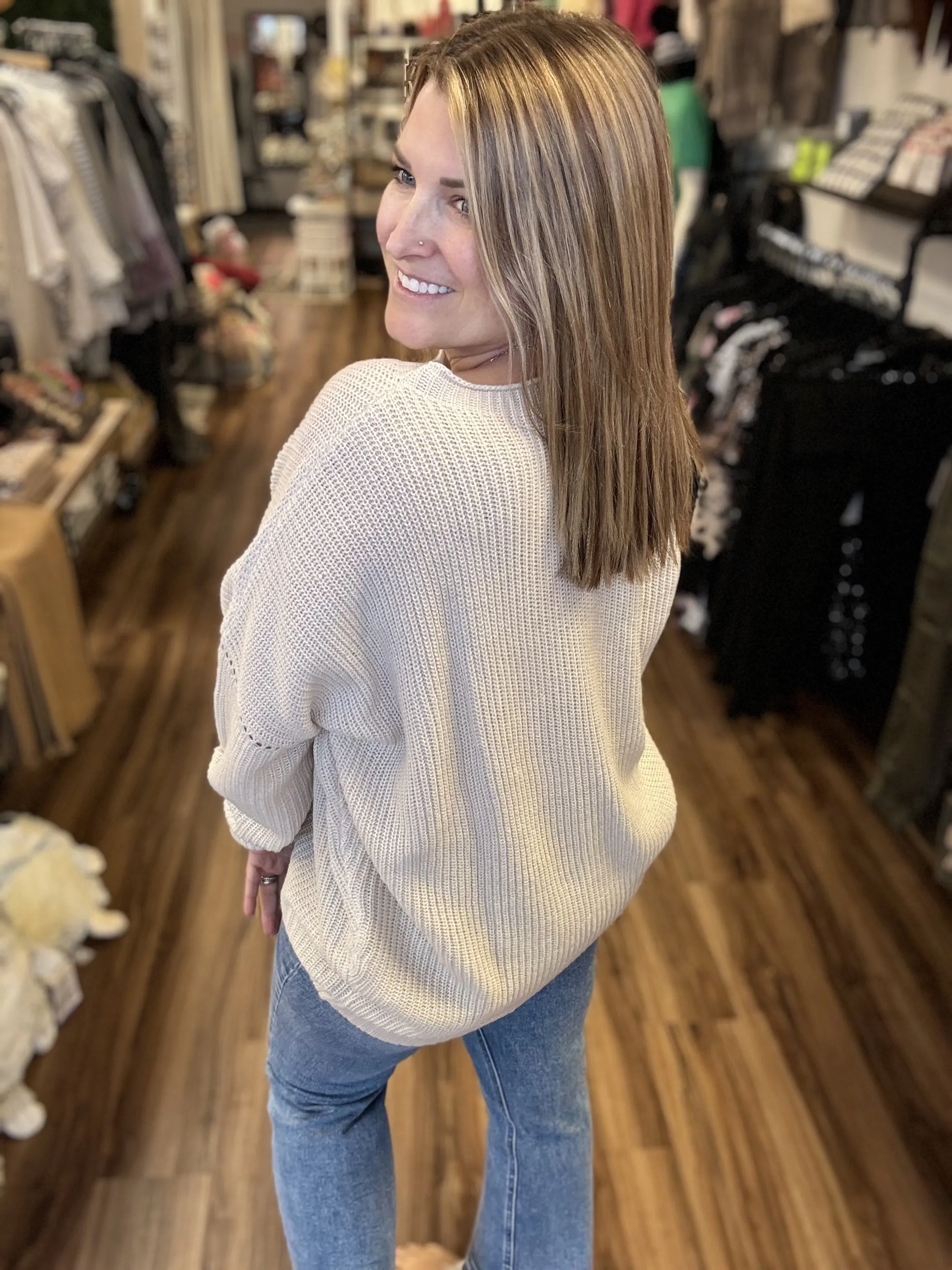 Shae - Long Sleeve Boyfriend Sweater