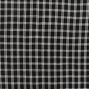 Simple Black-White Check Linen Gingham Woven Fabric