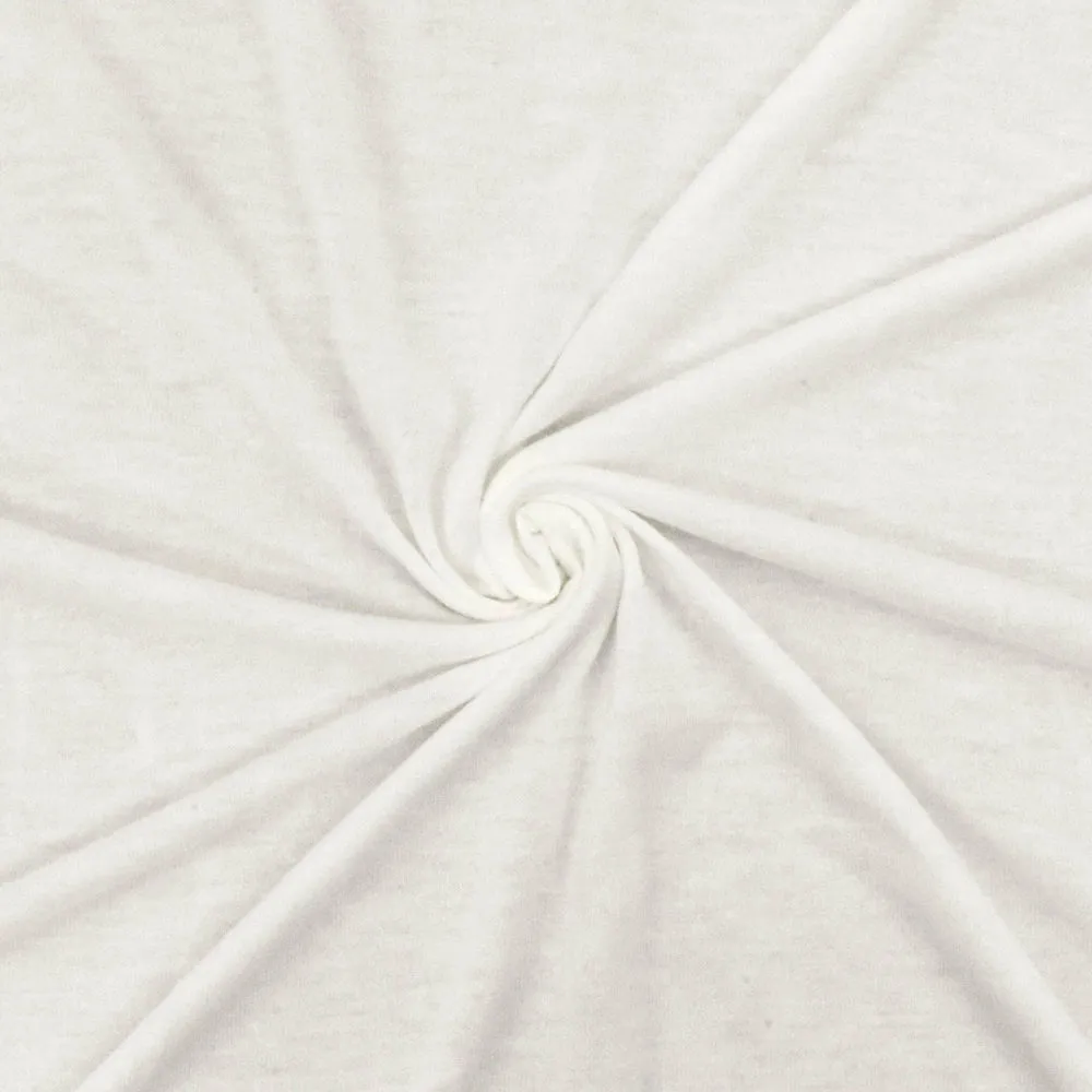 Simple White Solid Stretch Cotton Tissue Jersey Knit Fabric