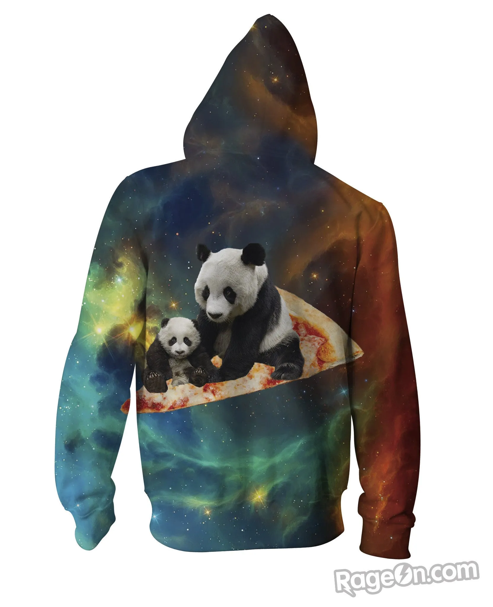 Space Pizza Panda Zip-Up Hoodie