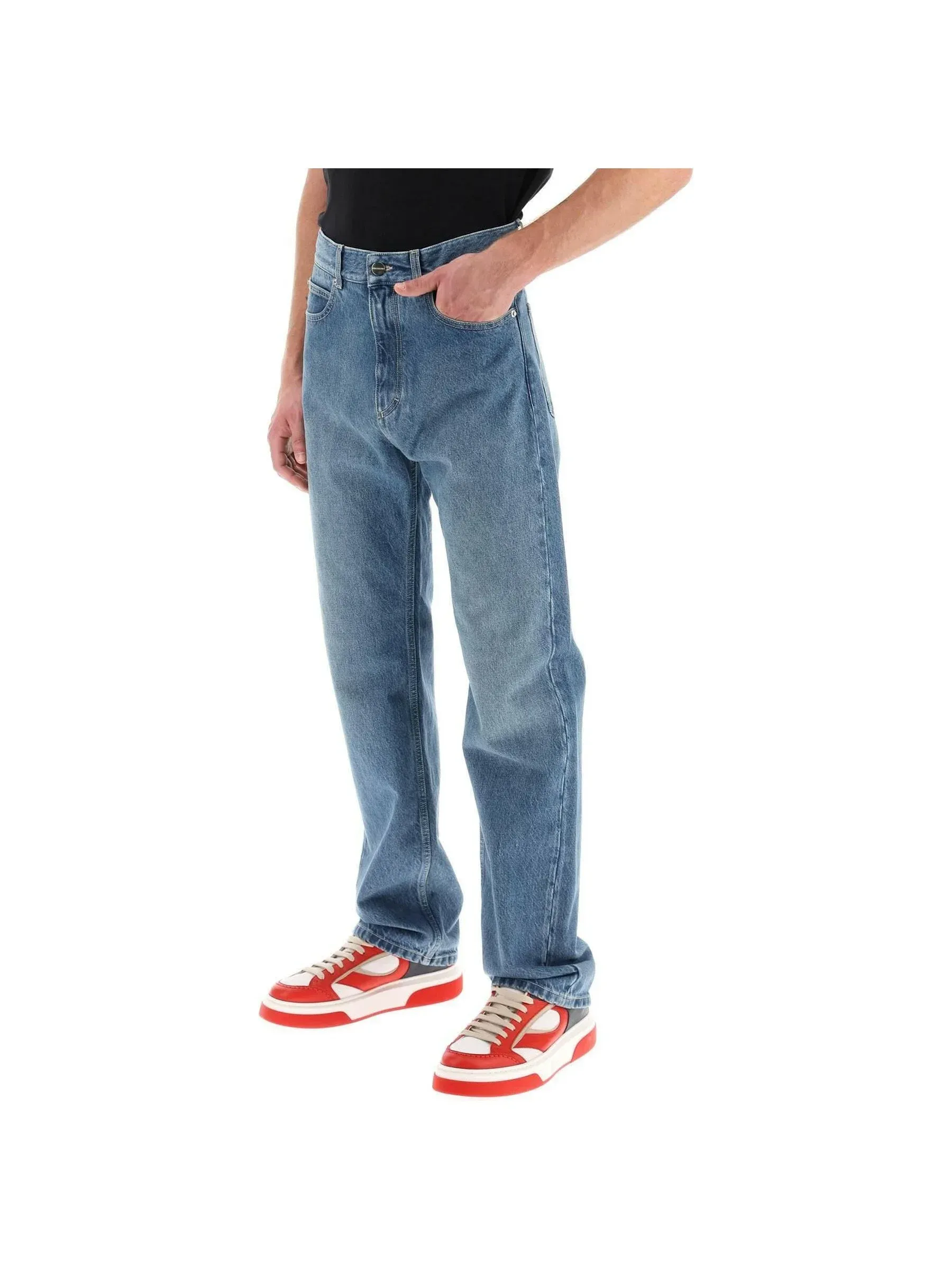 Straight Leg Denim Jeans