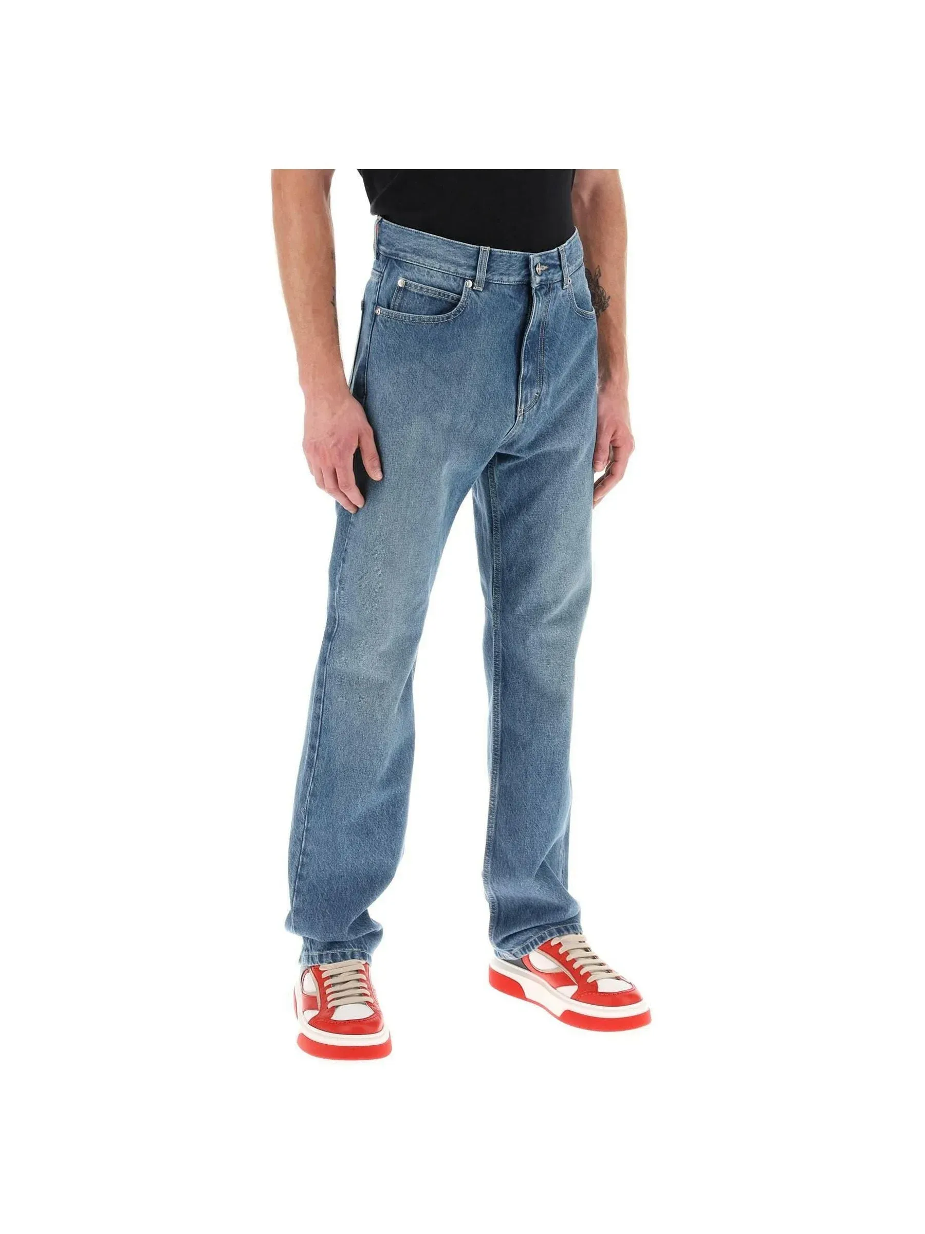 Straight Leg Denim Jeans