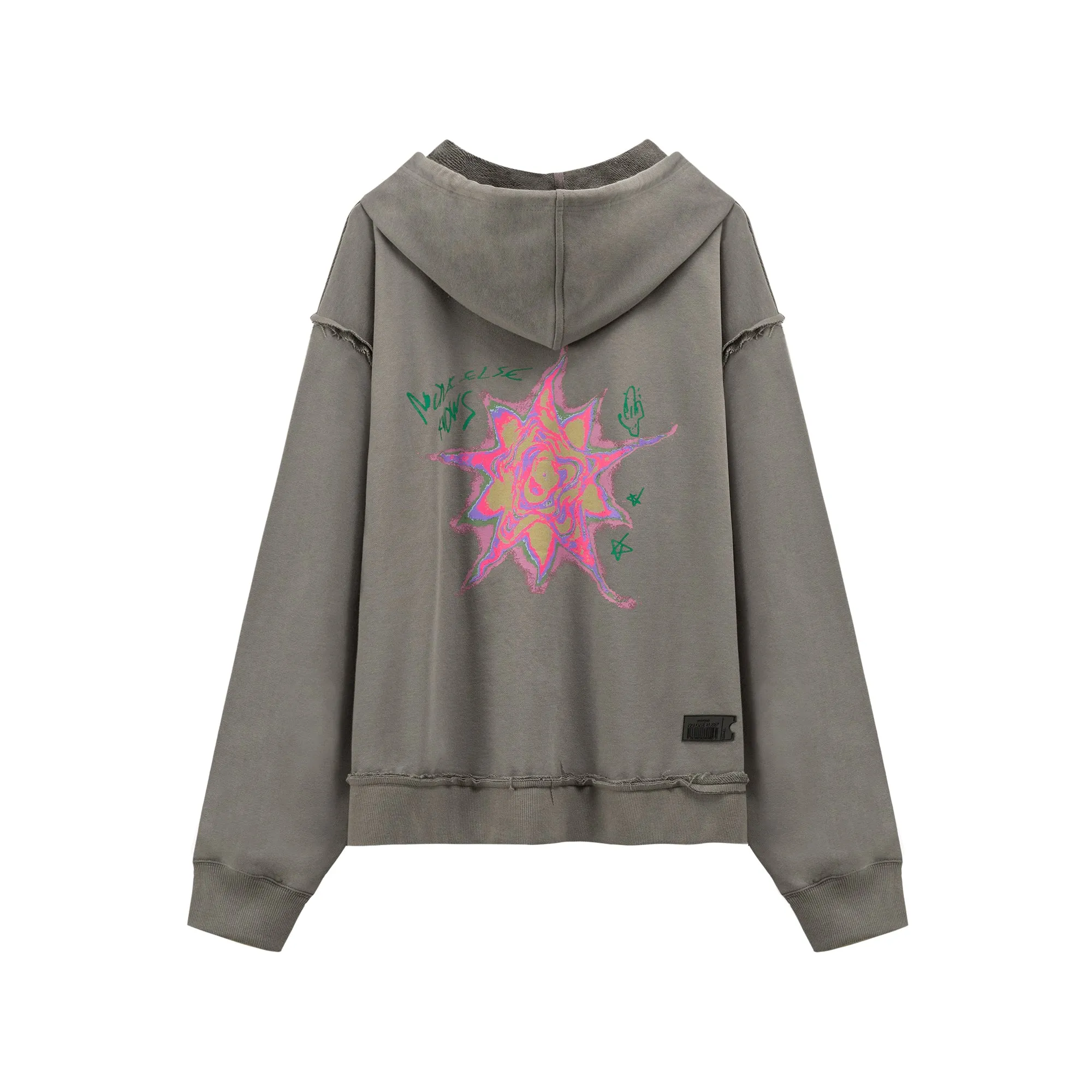 String Cotton Zip-Up Hoodie