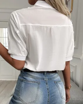 TastyHottie - WHITE EMBROIDERED EYELET BLOUSE