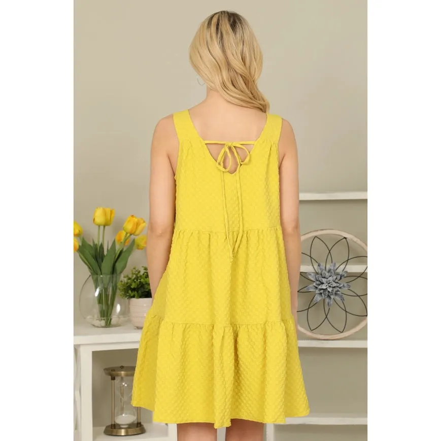 Tiered & Sleeveless Mini Dress Kiwi