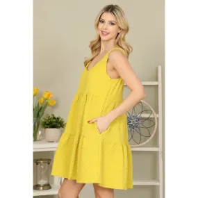 Tiered & Sleeveless Mini Dress Kiwi