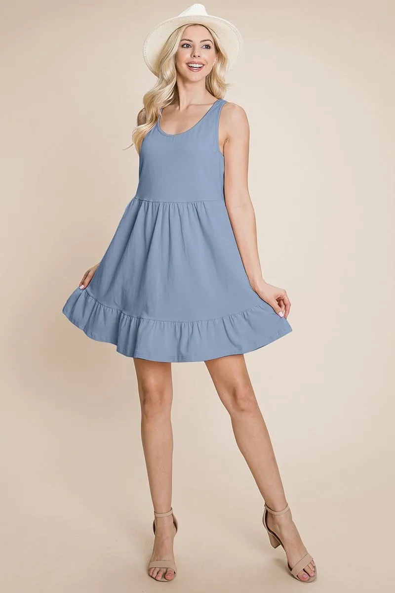 Tiered Cami Loose Layered Flowy Mini Dress