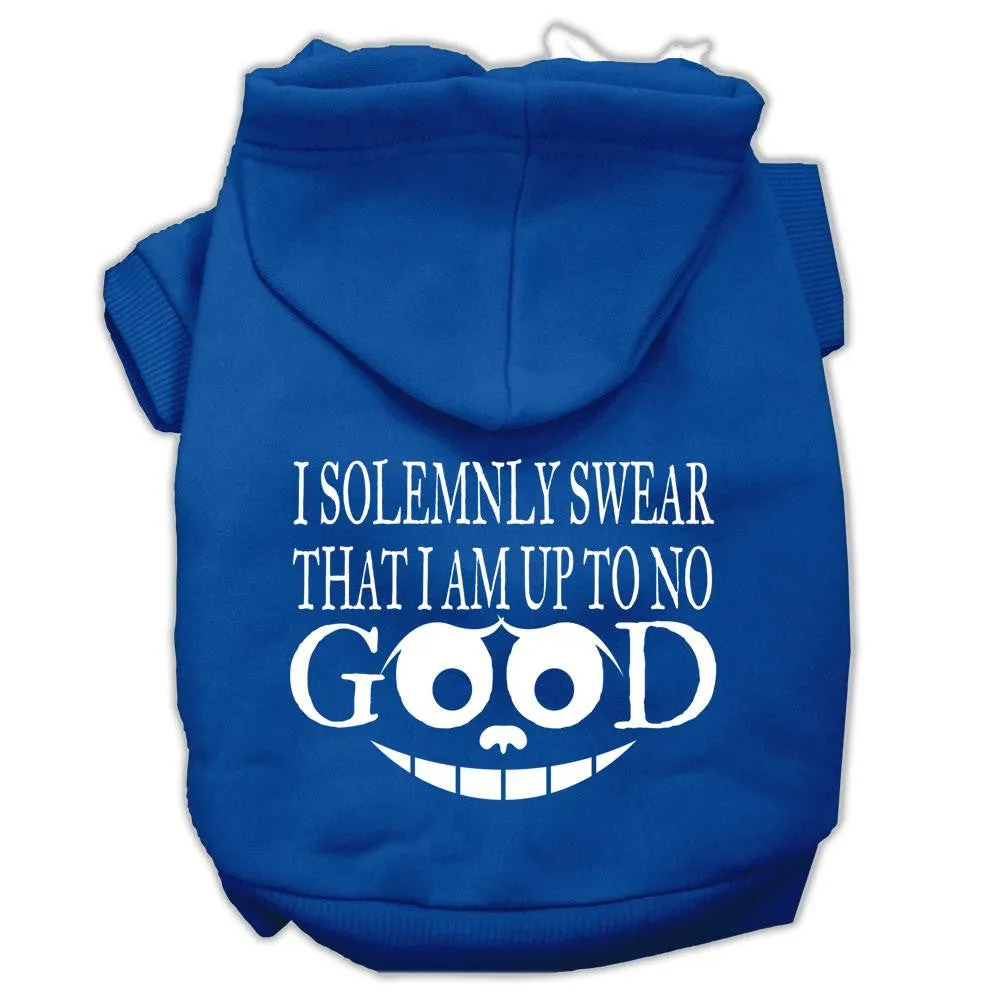 Up To No Good Screen Print Pet Hoodies Blue Size Sm (10)