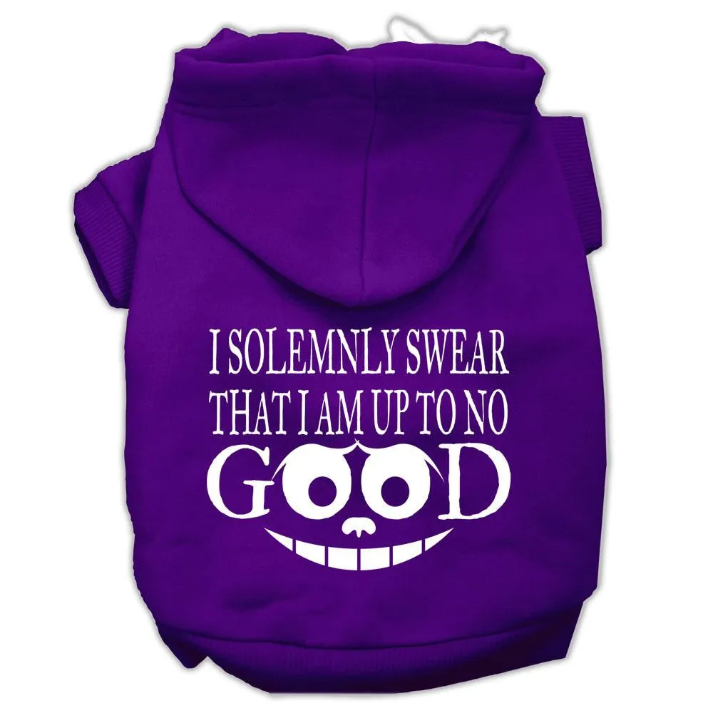 Up To No Good Screen Print Pet Hoodies Purple Size Med (12)