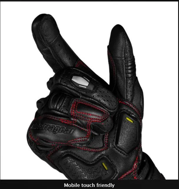 VIATERRA GRID – Full Gauntlet Leather Gloves (Black)