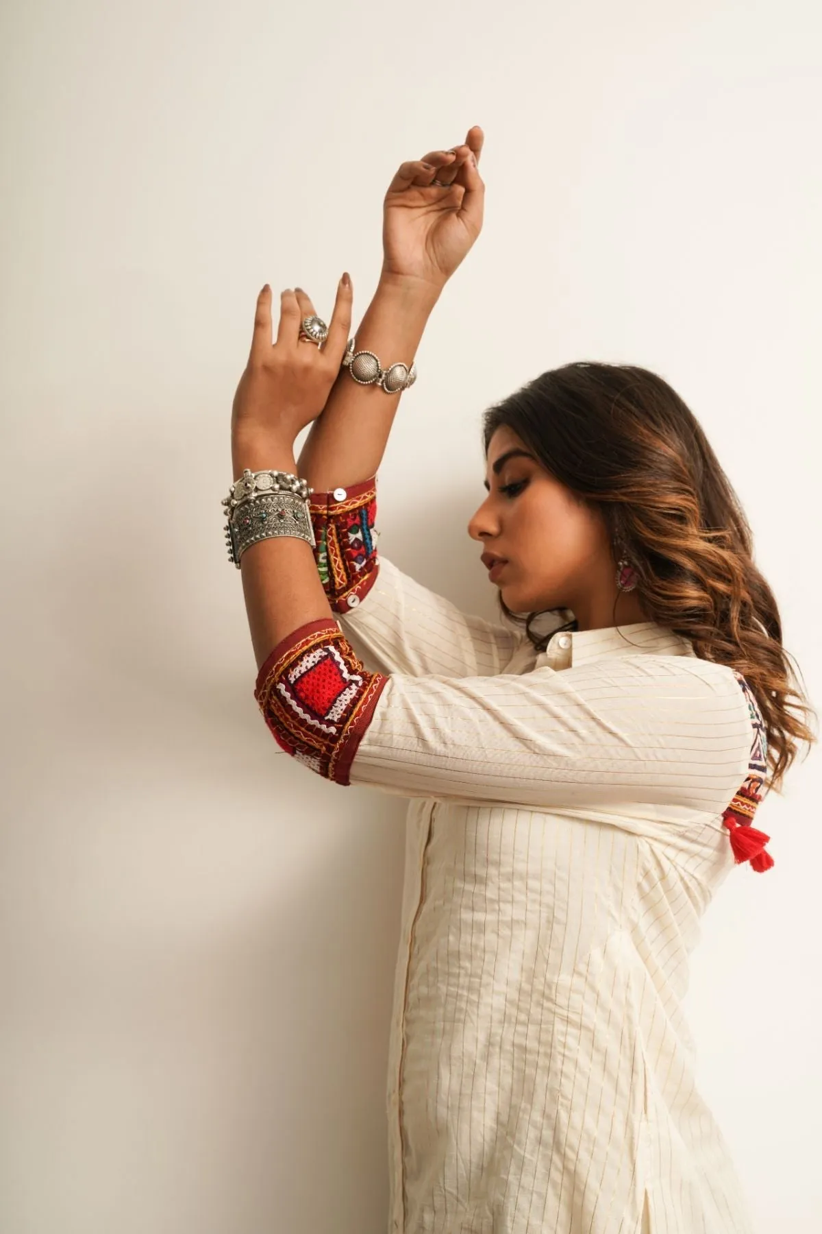 White Embroidered Cotton Shirt