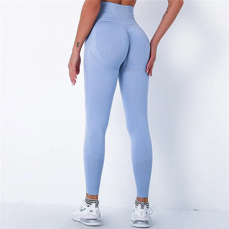 Women Spandex 20% Seamless Leggings Bubble Butt Push Up Workout Leggins High Waist Gym Trousers Mujer Fitness Pants Athletic Wea