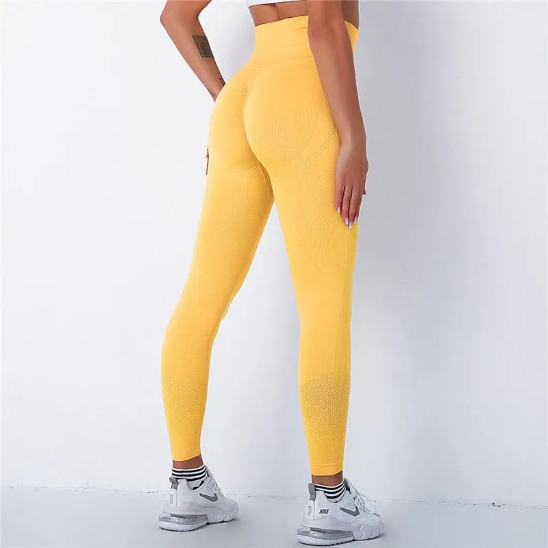 Women Spandex 20% Seamless Leggings Bubble Butt Push Up Workout Leggins High Waist Gym Trousers Mujer Fitness Pants Athletic Wea