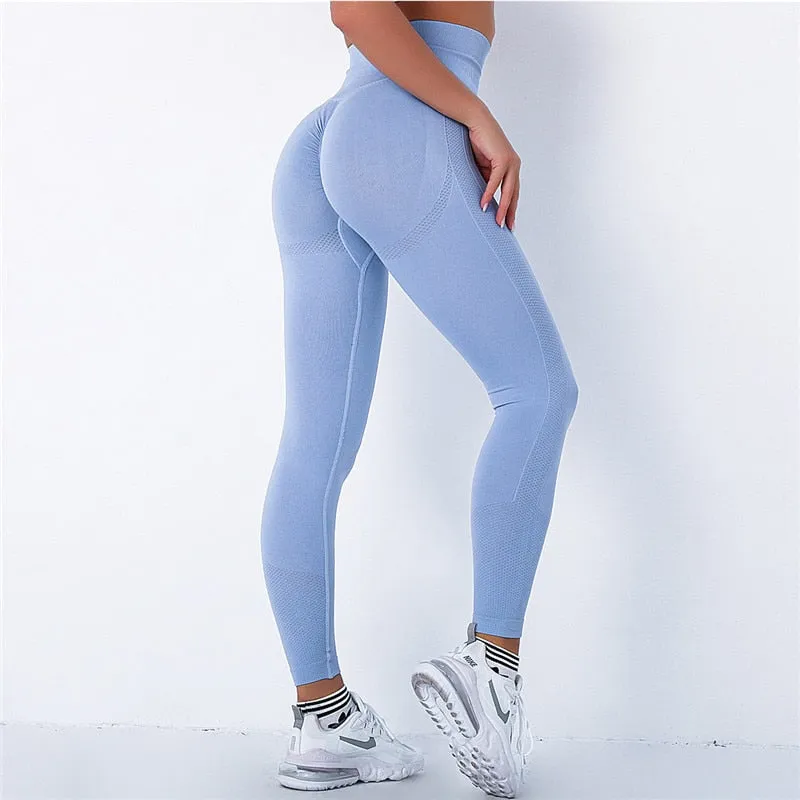 Women Spandex 20% Seamless Leggings Bubble Butt Push Up Workout Leggins High Waist Gym Trousers Mujer Fitness Pants Athletic Wea