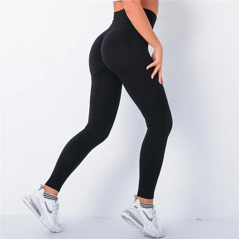 Women Spandex 20% Seamless Leggings Bubble Butt Push Up Workout Leggins High Waist Gym Trousers Mujer Fitness Pants Athletic Wea