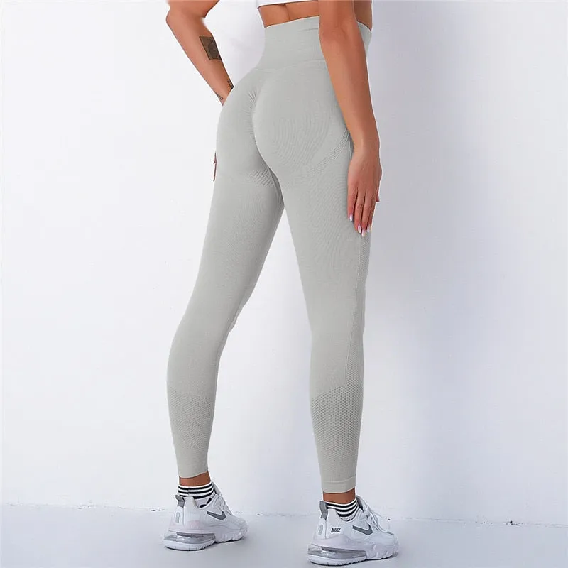 Women Spandex 20% Seamless Leggings Bubble Butt Push Up Workout Leggins High Waist Gym Trousers Mujer Fitness Pants Athletic Wea