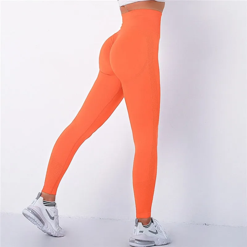 Women Spandex 20% Seamless Leggings Bubble Butt Push Up Workout Leggins High Waist Gym Trousers Mujer Fitness Pants Athletic Wea