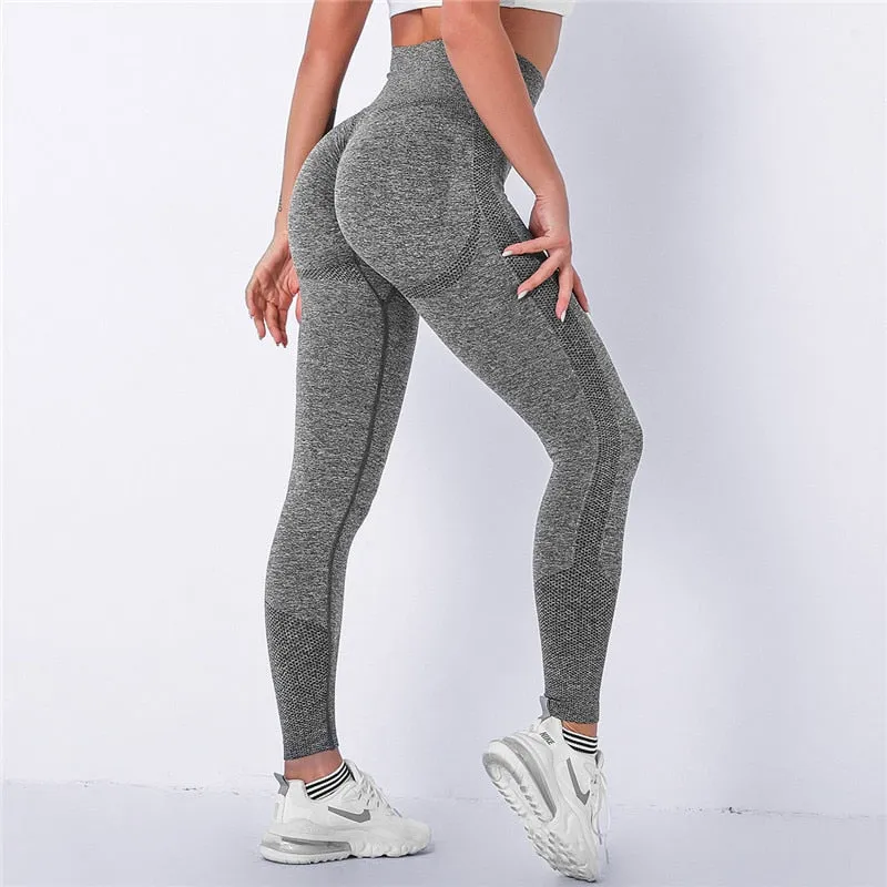 Women Spandex 20% Seamless Leggings Bubble Butt Push Up Workout Leggins High Waist Gym Trousers Mujer Fitness Pants Athletic Wea