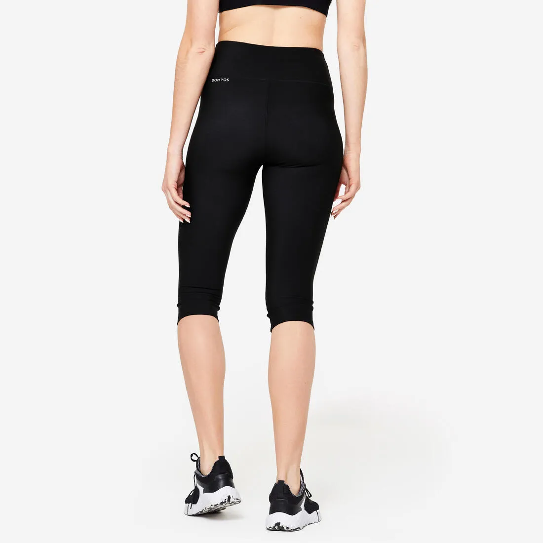 Women's Stretchy Fitness Cropped Bottoms - Smoky Black