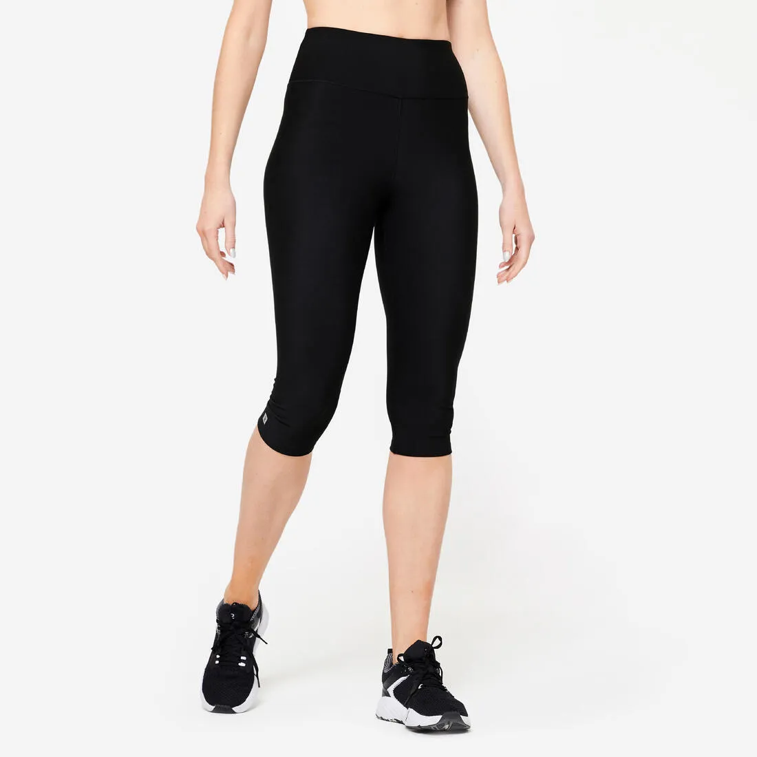 Women's Stretchy Fitness Cropped Bottoms - Smoky Black