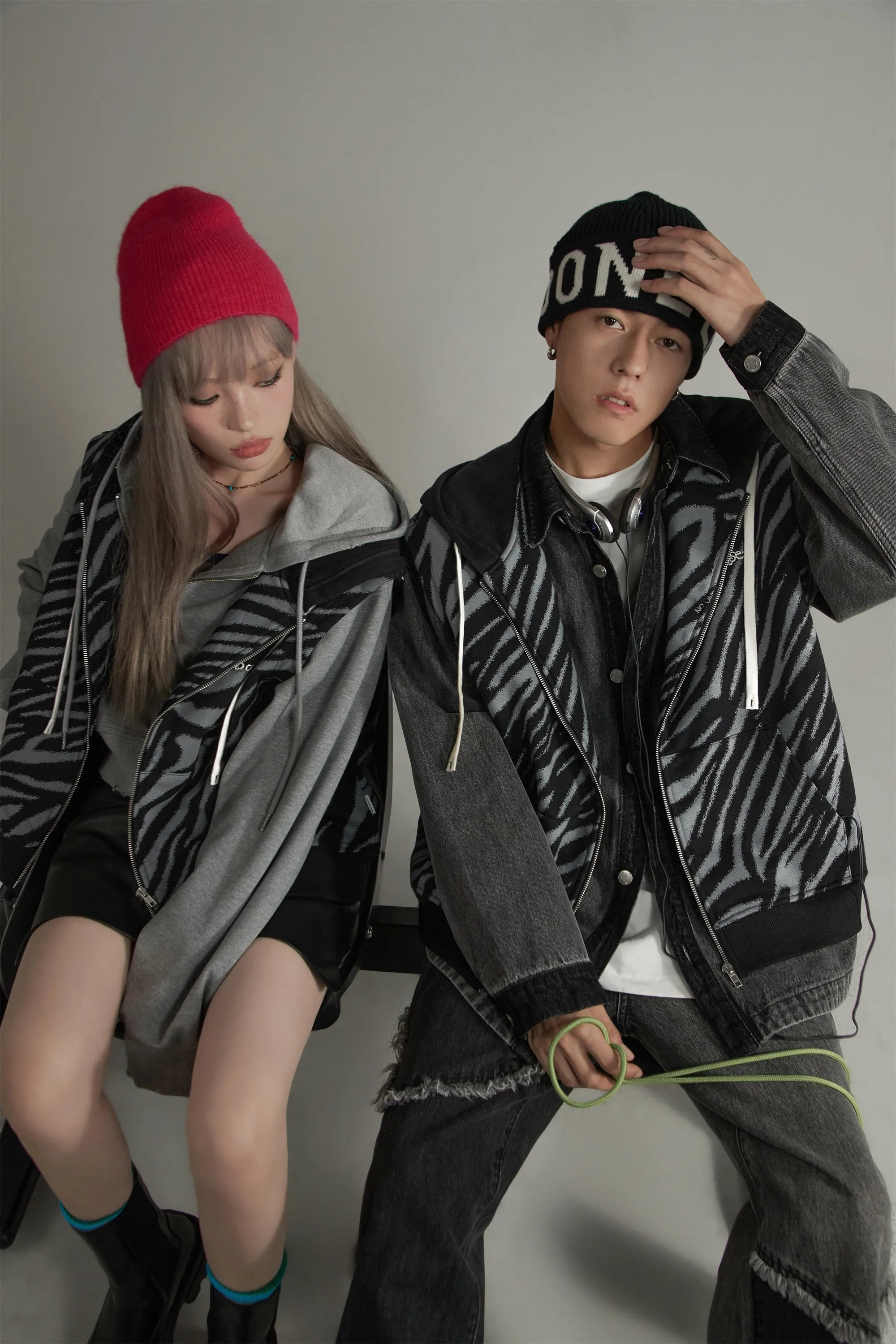 Zebra Zip-Up Vest Hoodie